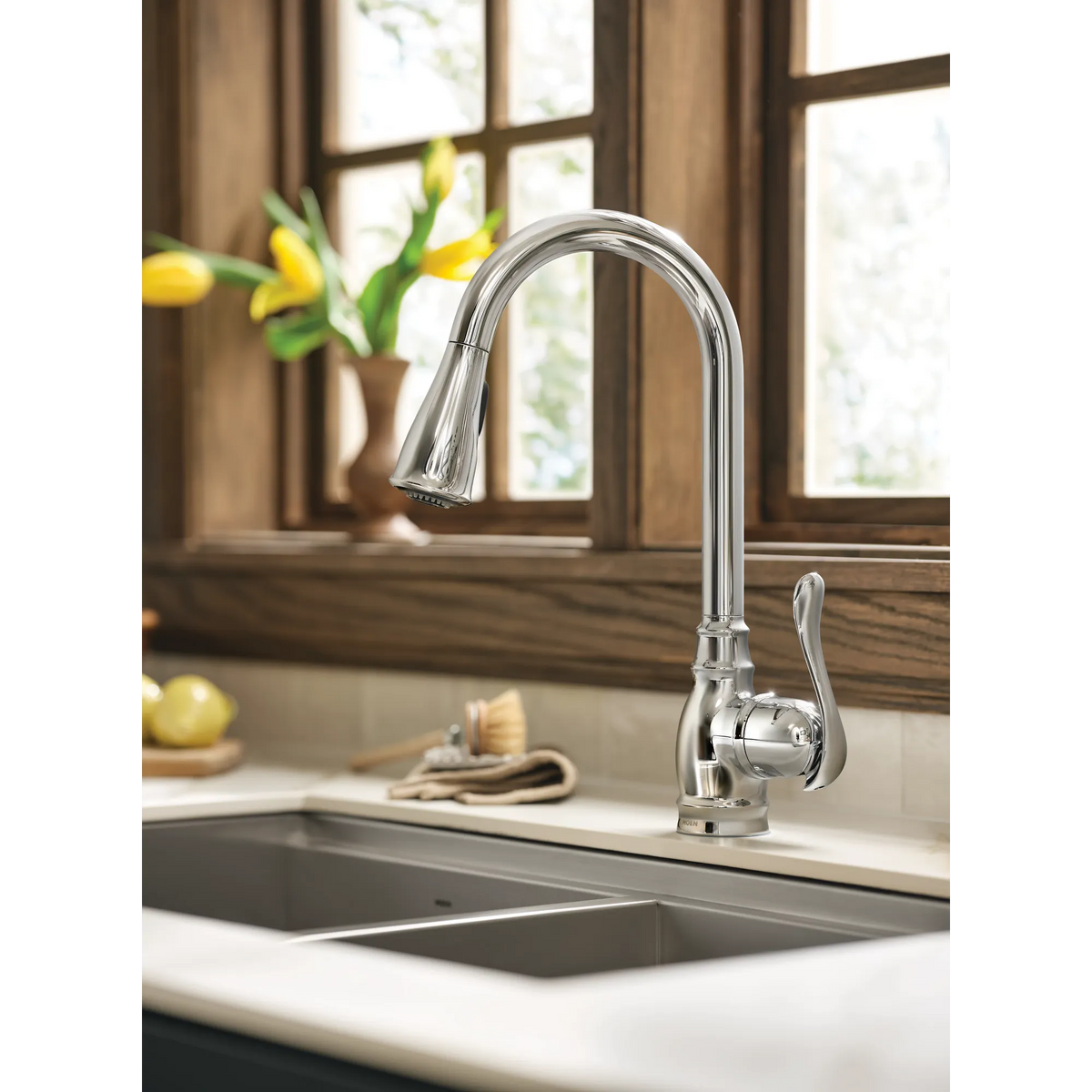 Moen Anabelle Single-Handle High-Arc Pulldown Kitchen Faucet CA87003 in Chrome (CA87003) - view 13