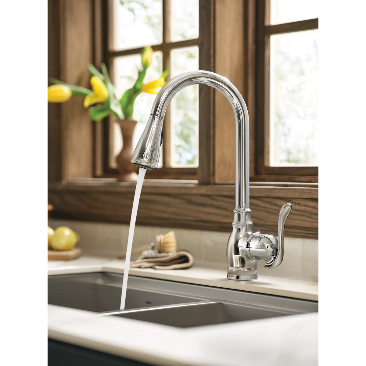 Moen Anabelle Single-Handle High-Arc Pulldown Kitchen Faucet CA87003 in Chrome (CA87003) - view 9