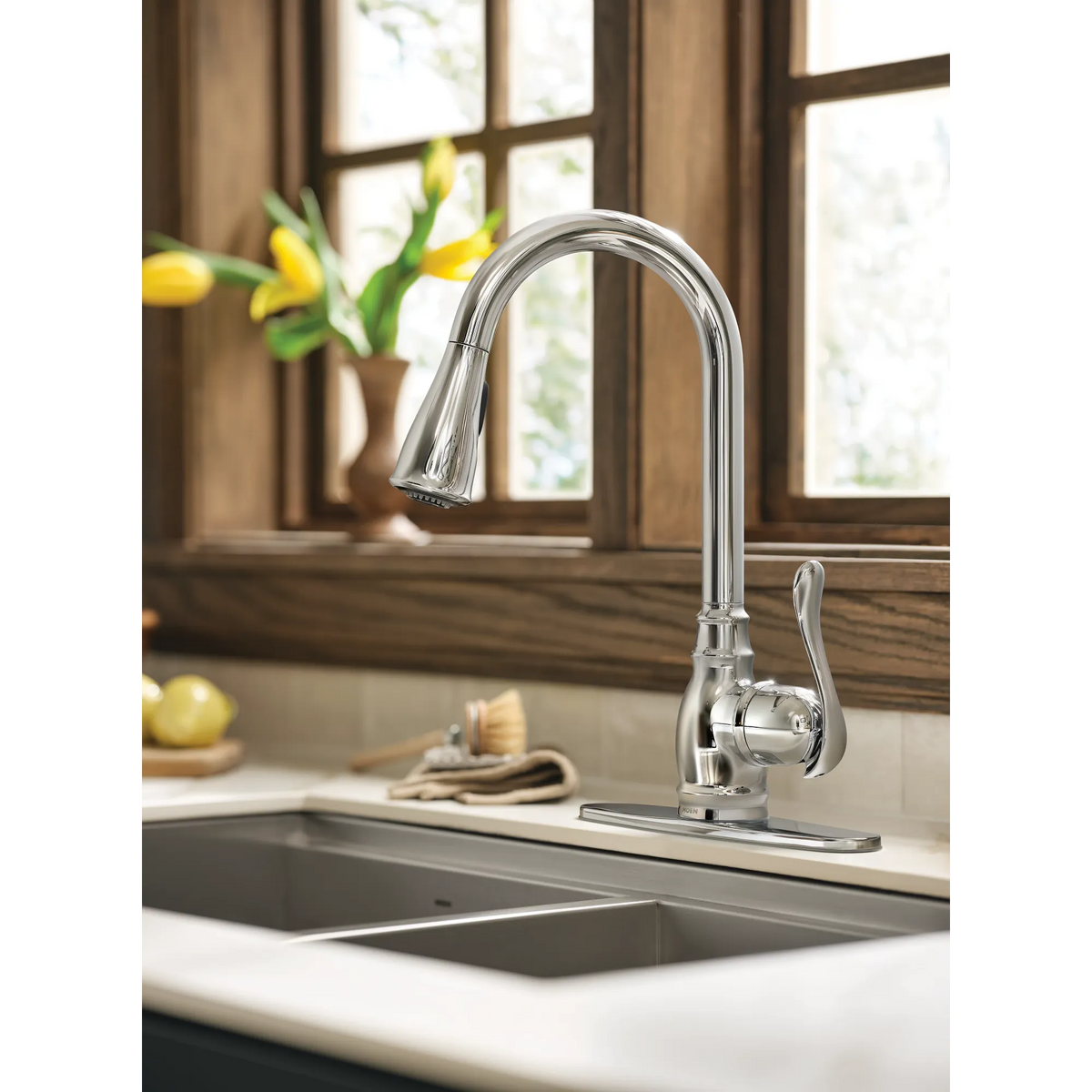 Moen Anabelle Single-Handle High-Arc Pulldown Kitchen Faucet CA87003 in Chrome (CA87003) - view 12