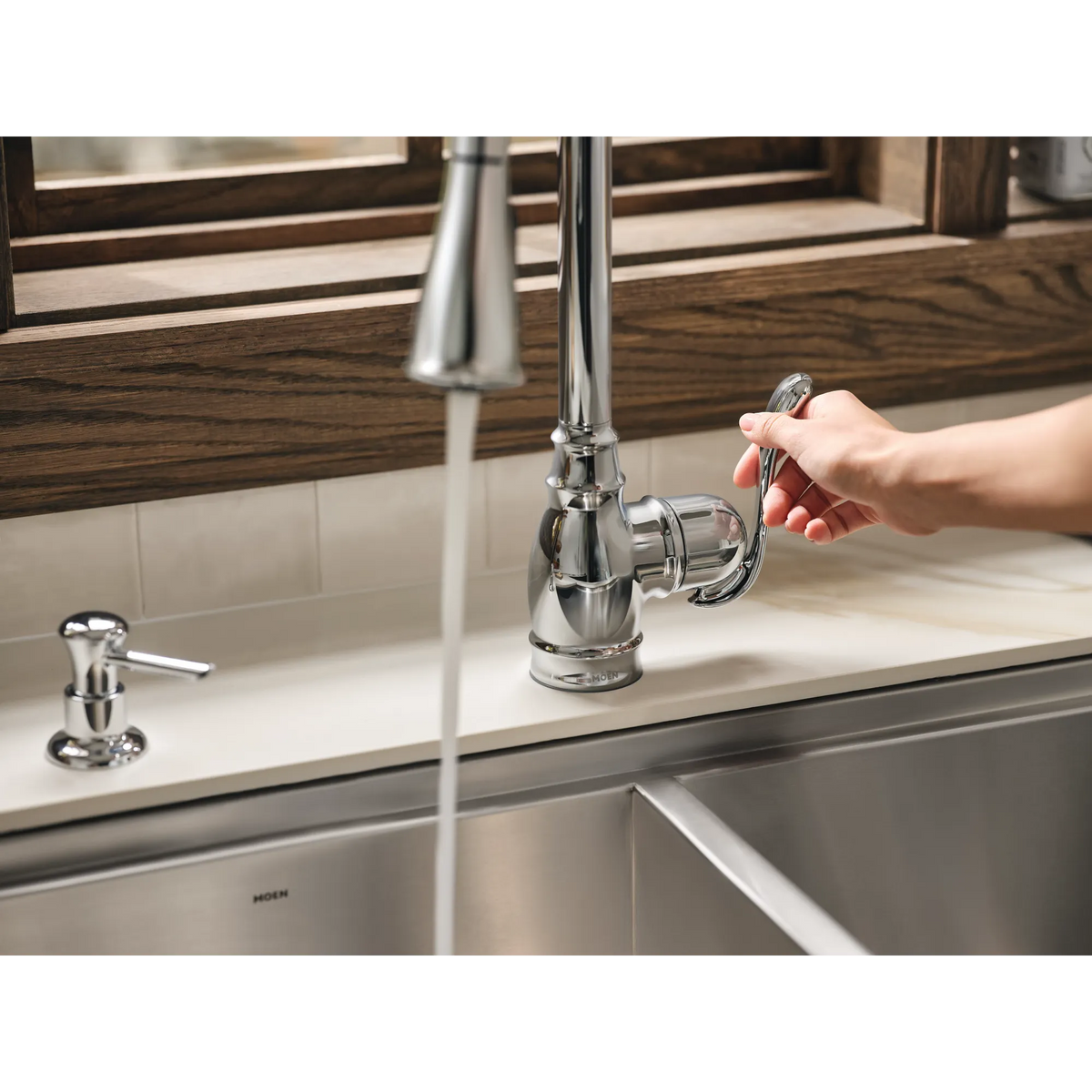 Moen Anabelle Single-Handle High-Arc Pulldown Kitchen Faucet CA87003 in Chrome (CA87003) - view 10