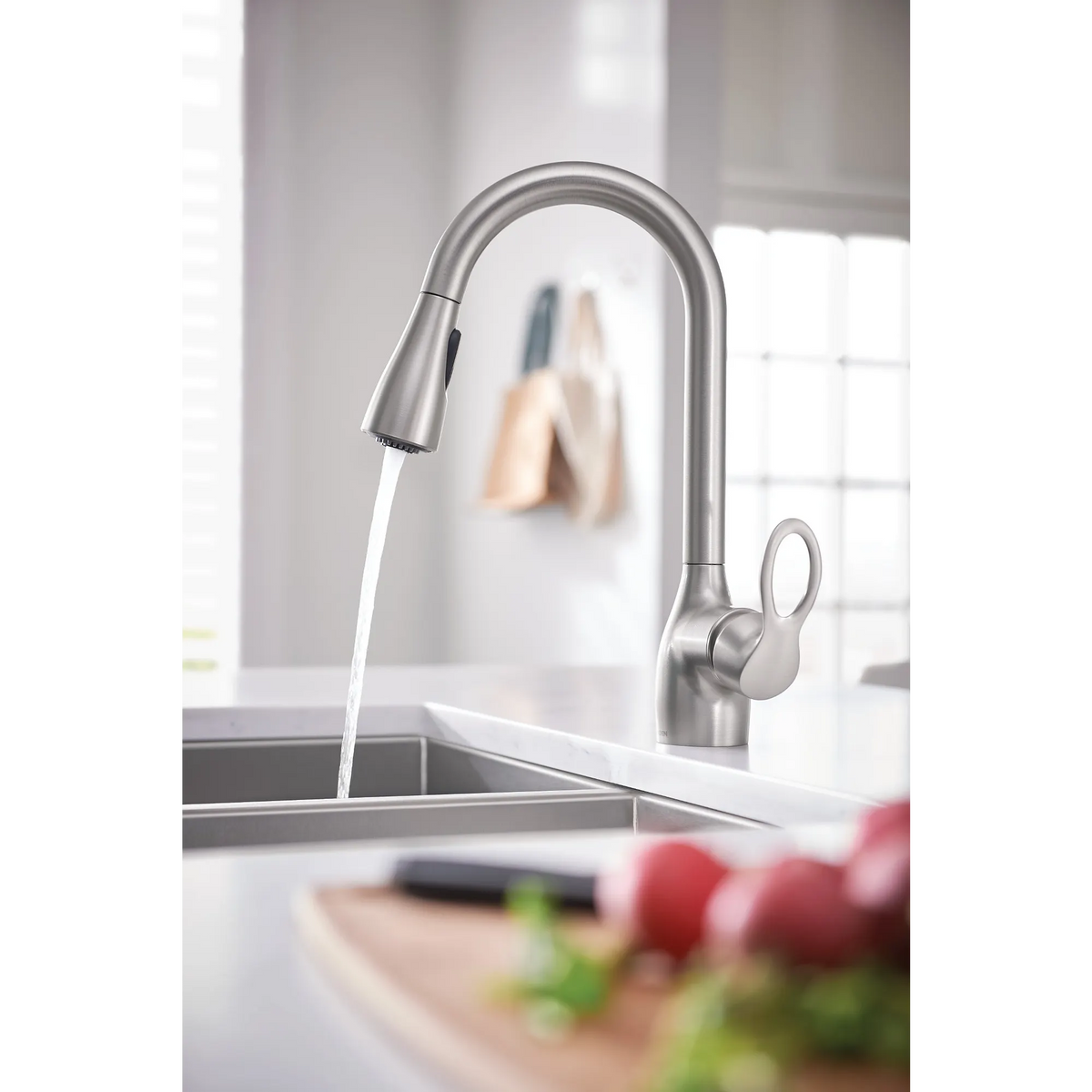 Moen Kleo Single-Handle High-Arc Pulldown Kitchen Faucet CA87011 in Spot Resist Stainless (CA87011SRS) - view 3