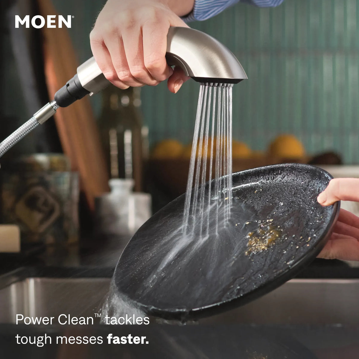 Moen Renzo Single-Handle Low-Arc Pullout Kitchen Faucet CA87316 in Spot Resist Stainless (CA87316SRS) - view 4