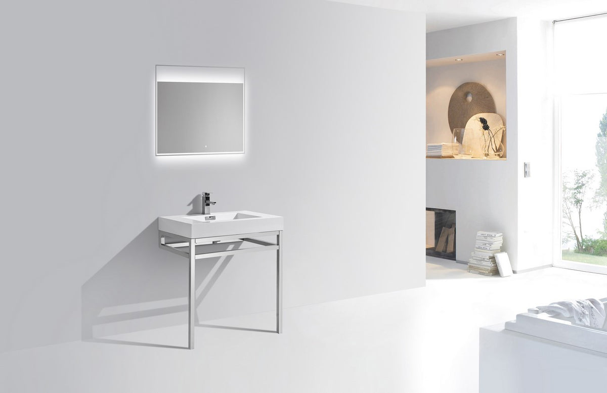 Kube Bath Haus 30" Console w/ Acrylic Sink - Chrome (CH30) view 2