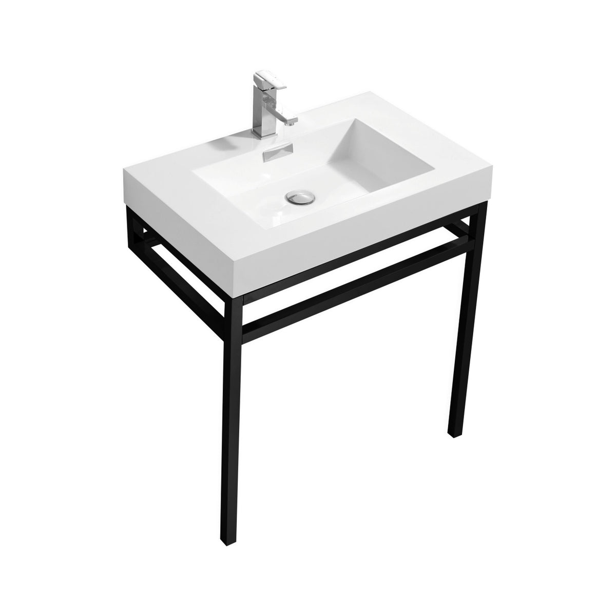 Kube Bath Haus 30" Console w/ Acrylic Sink - Black (CH30-BK)