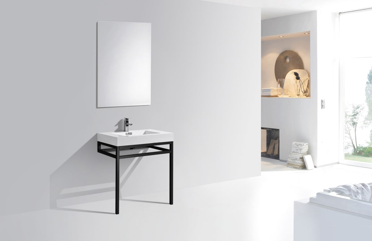 Kube Bath Haus 30" Console w/ Acrylic Sink - Black (CH30-BK) view 2