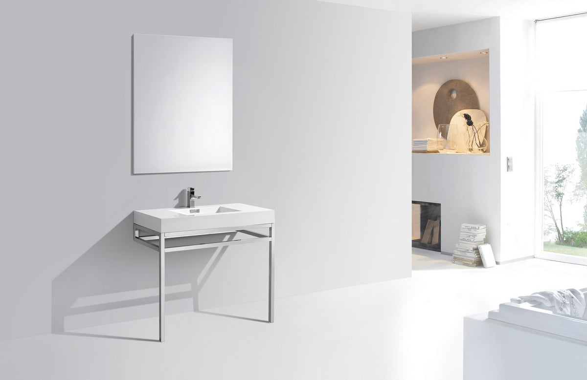 Kube Bath Haus 36" Console w/ Acrylic Sink - Chrome (CH36) view 6