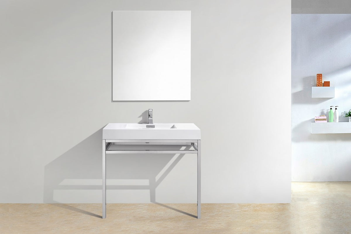 Kube Bath Haus 36" Console w/ Acrylic Sink - Chrome (CH36) view 5