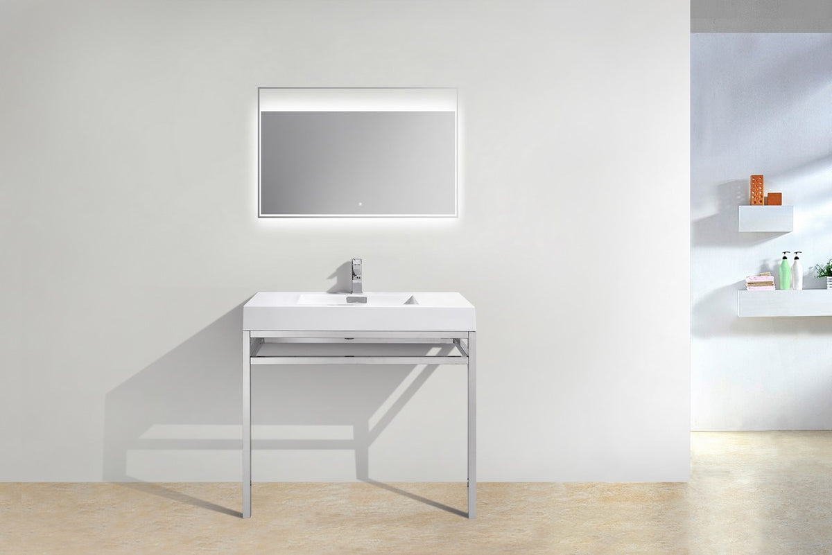 Kube Bath Haus 36" Console w/ Acrylic Sink - Chrome (CH36) view 3