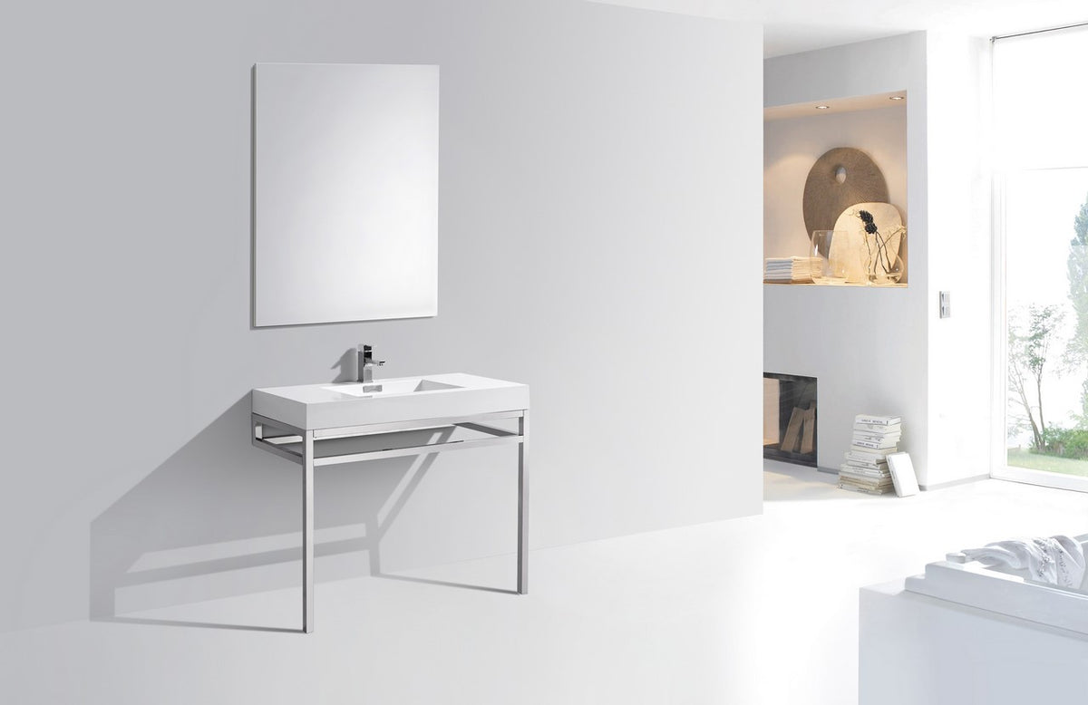 Kube Bath Haus 40" Console w/ Acrylic Sink - Chrome (CH40) view 6