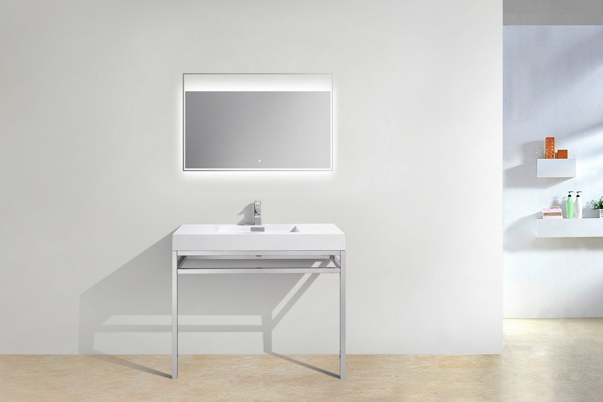 Kube Bath Haus 40" Console w/ Acrylic Sink - Chrome (CH40) view 4