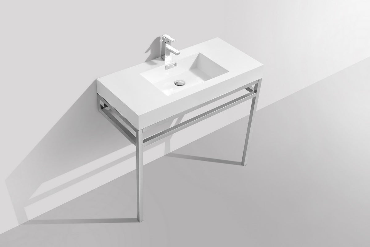 Kube Bath Haus 40" Console w/ Acrylic Sink - Chrome (CH40) view 3