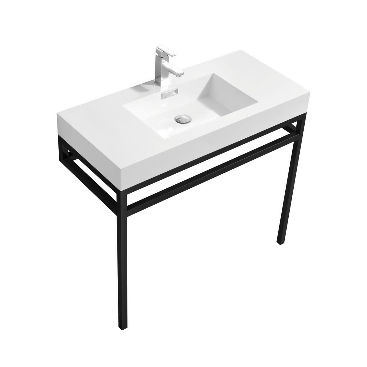 Kube Bath Haus 40" Console w/ Acrylic Sink - Black (CH40-BK)