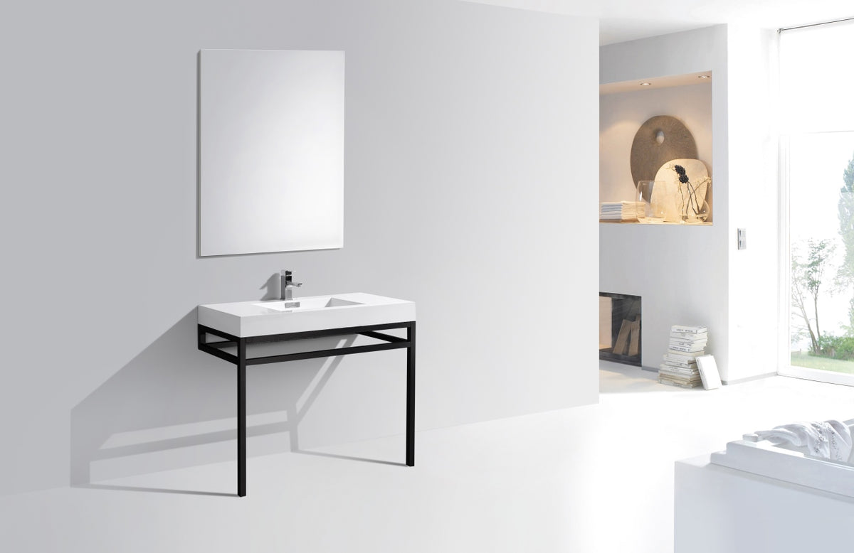Kube Bath Haus 40" Console w/ Acrylic Sink - Black (CH40-BK) view 2