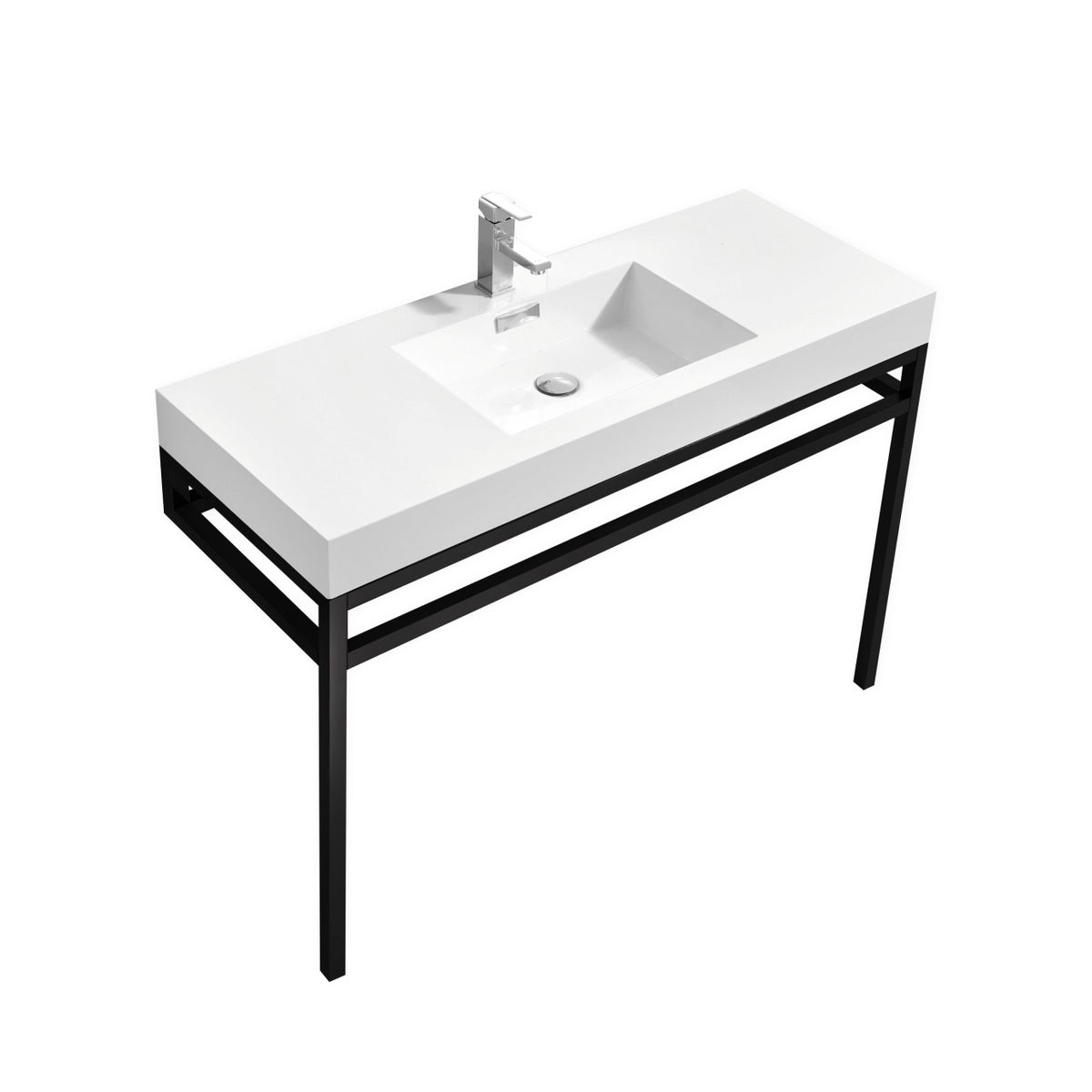 Kube Bath Haus 48" Console w/ Acrylic Sink - Black (CH48-BK)
