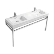 Kube Bath Haus 60" Double Sink Console w/ Acrylic Sink - Chrome (CH60D)
