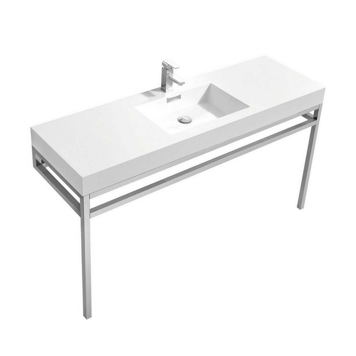 Kube Bath Haus 60" Single Sink Console w/ Acrylic Sink - Chrome (CH60S)