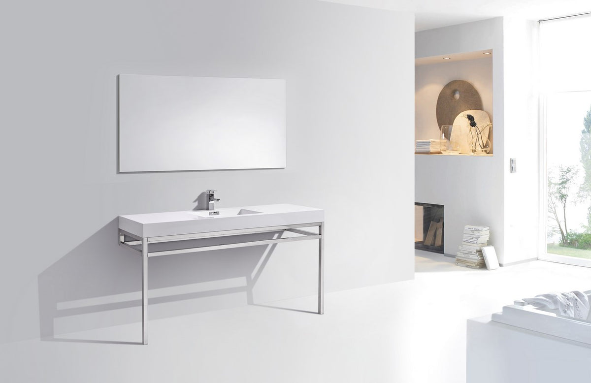 Kube Bath Haus 60" Single Sink Console w/ Acrylic Sink - Chrome (CH60S) view 2
