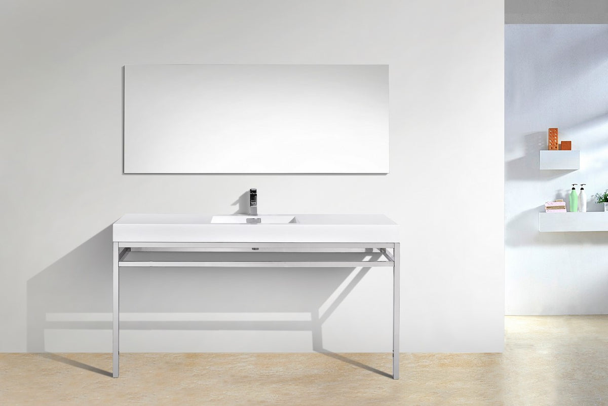 Kube Bath Haus 60" Single Sink Console w/ Acrylic Sink - Chrome (CH60S) view 3