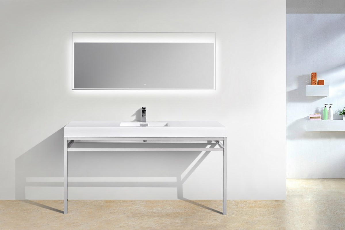 Kube Bath Haus 60" Single Sink Console w/ Acrylic Sink - Chrome (CH60S) view 6