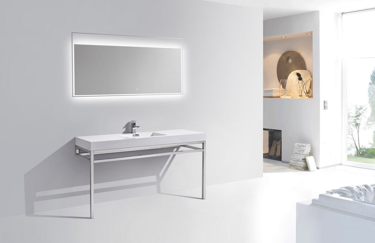 Kube Bath Haus 60" Single Sink Console w/ Acrylic Sink - Chrome (CH60S) view 5