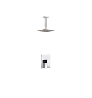 Kube Bath Aqua Piazza Shower Set with 8" Ceiling Mount Square Rain Shower - Chrome (CR2001V)