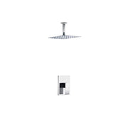 Kube Bath Aqua Piazza Shower Set with 12" Ceiling Mount Square Rain Shower - Chrome (CR3001V)