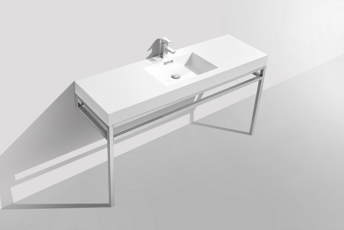 Kube Bath Haus 60" Single Sink Console w/ Acrylic Sink - Chrome (CH60S) view 4