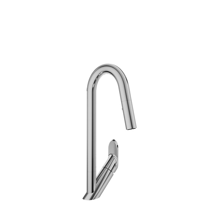 Baril ANGLE Single-Hole Kitchen Faucet with 2-function Pull-Down Spray CUI-1940-02L in Chrome