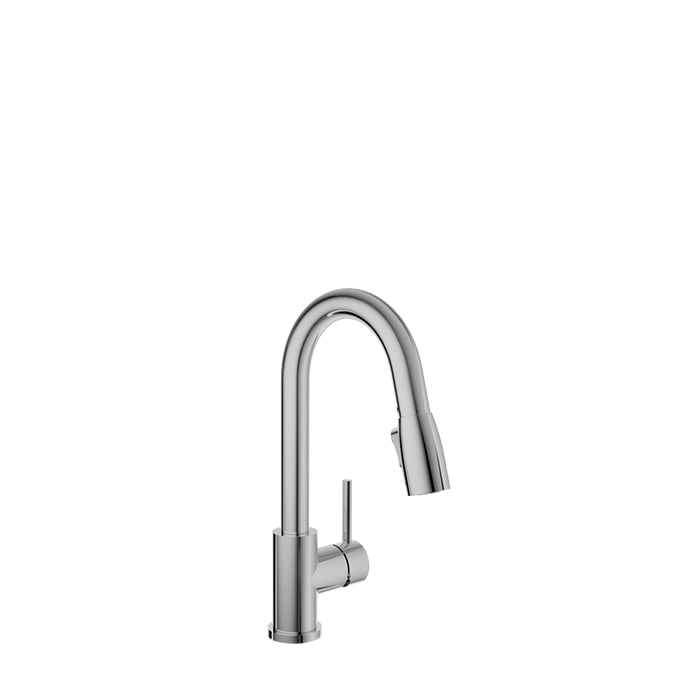 Baril UNICK Single-Hole Bar / Prep Kitchen Faucet with 2-function Pull-Down Spray CUI-2040-02L in Chrome
