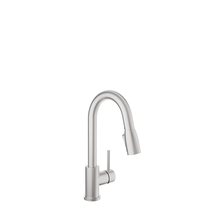 Baril UNICK Single-Hole Bar / Prep Kitchen Faucet with 2-function Pull-Down Spray CUI-2040-02L in Stainless Steel