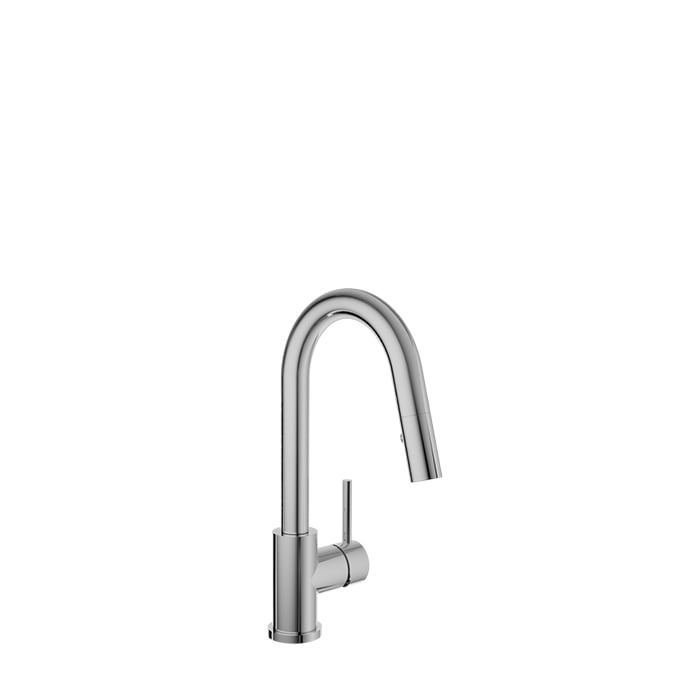 Baril UNICK Single-Hole Bar / Prep Kitchen Faucet with 2-function Pull-Down Spray CUI-2040-35L in Chrome