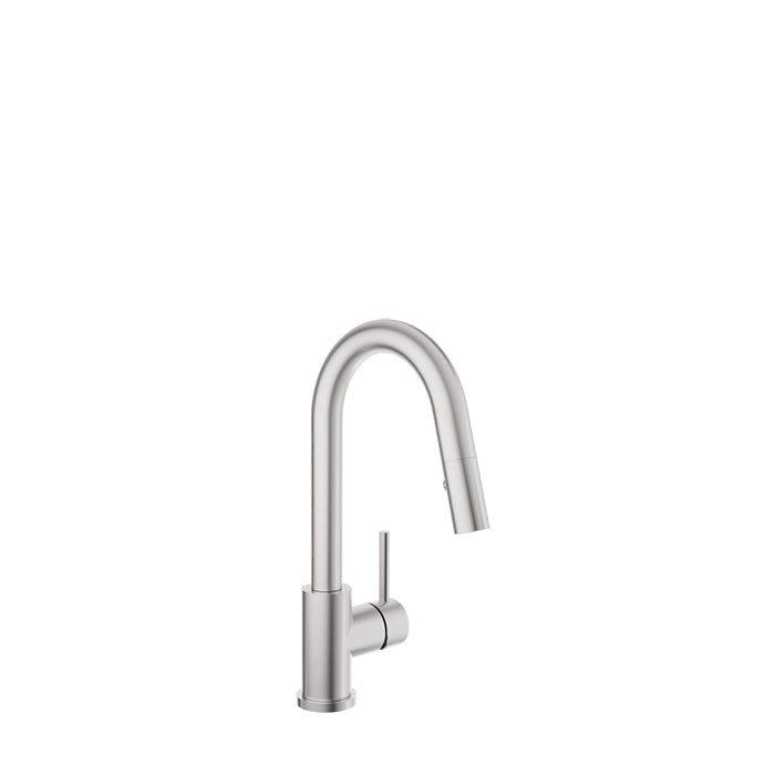 Baril UNICK Single-Hole Bar / Prep Kitchen Faucet with 2-function Pull-Down Spray CUI-2040-35L in Stainless Steel