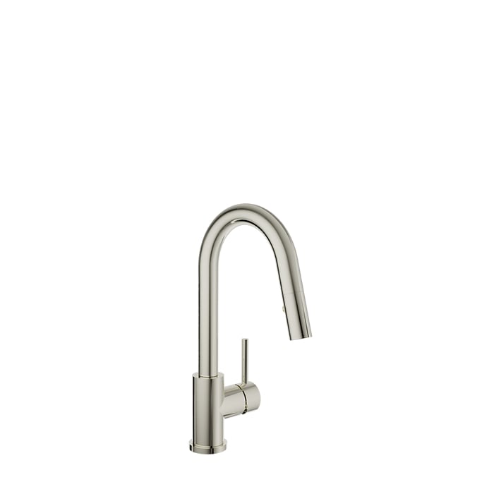 Baril UNICK Single-Hole Bar / Prep Kitchen Faucet with 2-function Pull-Down Spray CUI-2040-35L in Polished Nickel