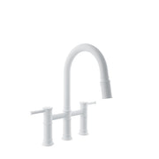 Baril VILLA Bridge Kitchen Faucet with 2-function Pull-Down Spray CUI-3020-02L in White