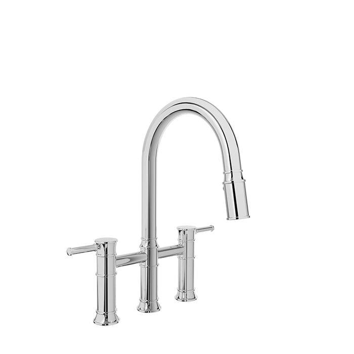 Baril VILLA Bridge Kitchen Faucet with 2-function Pull-Down Spray CUI-3020-02L in Chrome