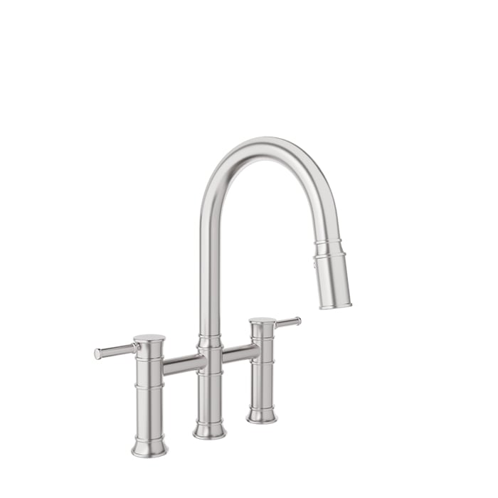 Baril VILLA Bridge Kitchen Faucet with 2-function Pull-Down Spray CUI-3020-02L in Stainless Steel
