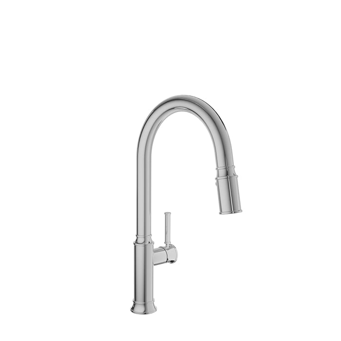 Baril VILLA High Single-Hole Kitchen Faucet with 2-function Pull-Down Spray CUI-3040-02L in Chrome