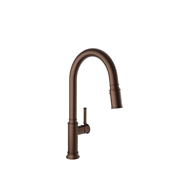 Baril VILLA High Single-Hole Kitchen Faucet with 2-function Pull-Down Spray CUI-3040-02L in Venetian Bronze