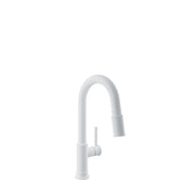 Baril VILLA Single-Hole Bar / Prep Kitchen Faucet with 2-function Pull-Down Spray CUI-3045-02L in White