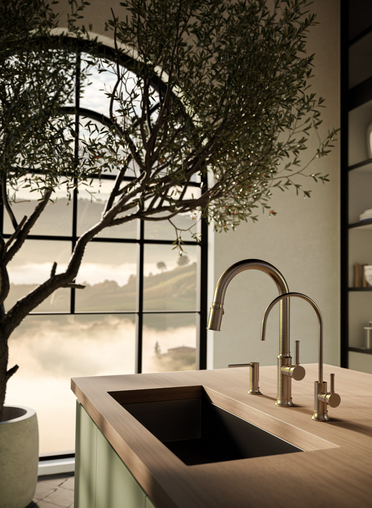 Baril VILLA Single-Hole Bar / Prep Kitchen Faucet with 2-function Pull-Down Spray CUI-3045-02L (Baril photo)