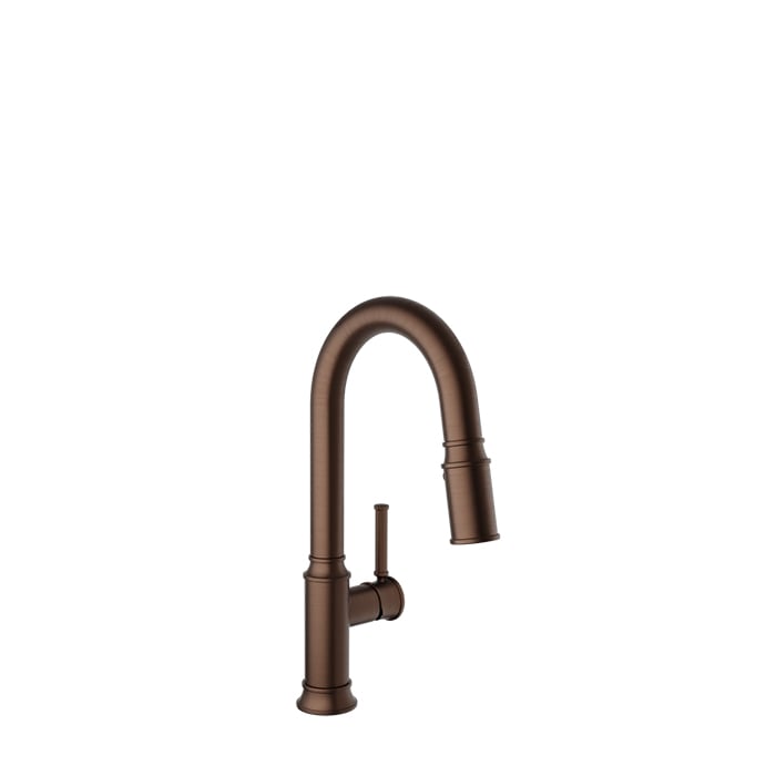 Baril VILLA Single-Hole Bar / Prep Kitchen Faucet with 2-function Pull-Down Spray CUI-3045-02L in Venetian Bronze