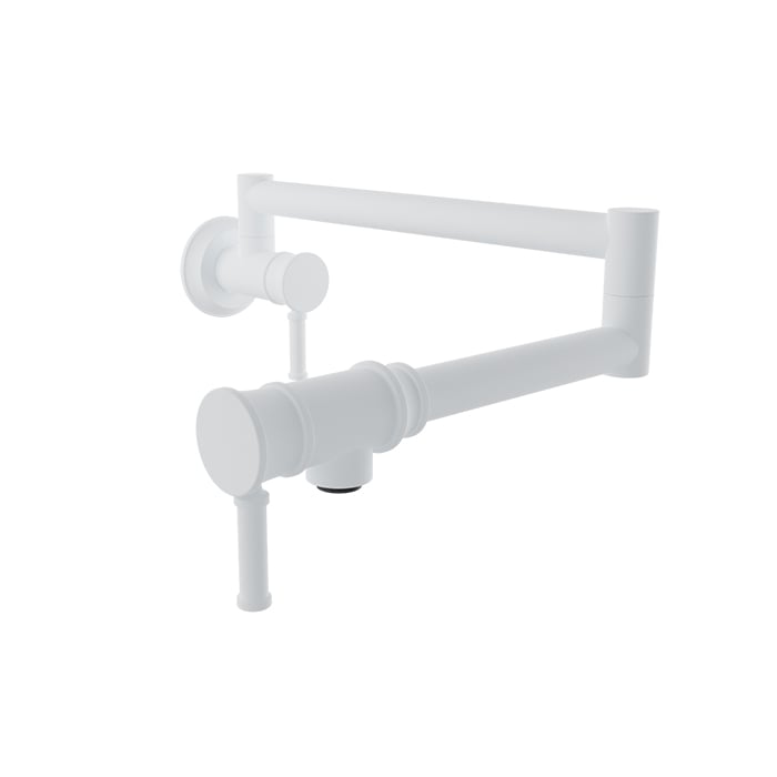 Baril VILLA Single-Hole Wall-Mounted Pot Filler with Two Handles CUI-4230-00L in White