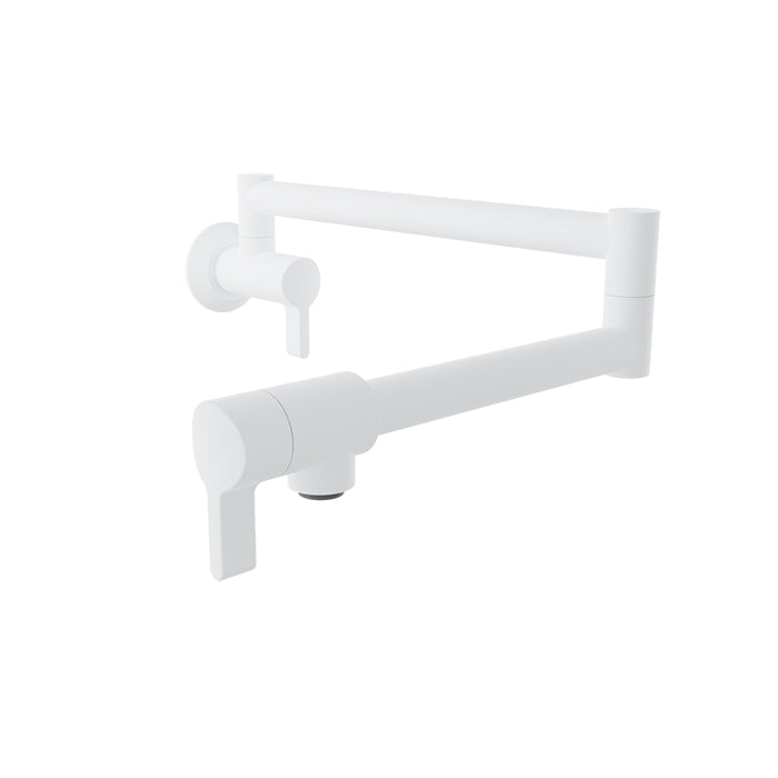 Baril ARTE Single-Hole Wall-Mounted Pot Filler with Two Handles CUI-4293-00L in White