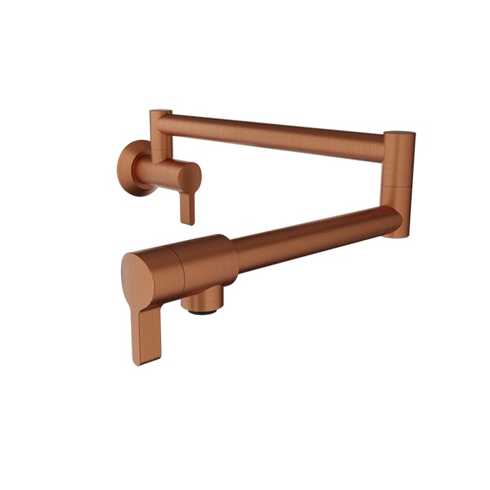 Baril ARTE Single-Hole Wall-Mounted Pot Filler with Two Handles CUI-4293-00L in Satin Copper