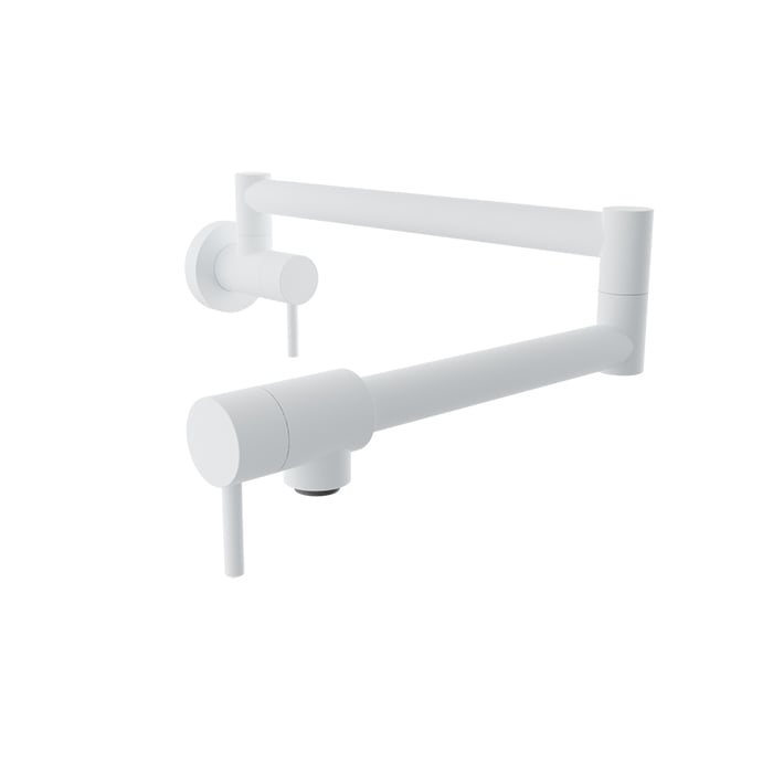 Baril UNICK Single-Hole Wall-Mounted Pot Filler with Two Handles CUI-4295-00L in White