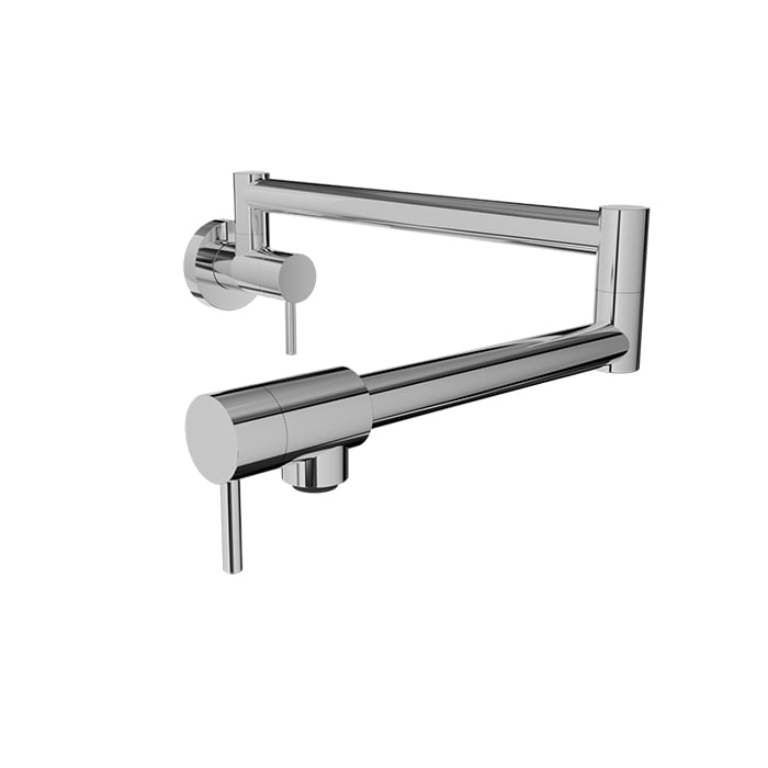 Baril UNICK Single-Hole Wall-Mounted Pot Filler with Two Handles CUI-4295-00L in Chrome