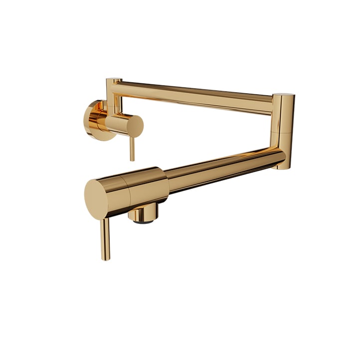Baril UNICK Single-Hole Wall-Mounted Pot Filler with Two Handles CUI-4295-00L in Gold