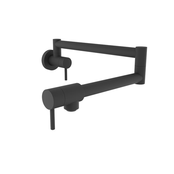 Baril UNICK Single-Hole Wall-Mounted Pot Filler with Two Handles CUI-4295-00L in Matte Black