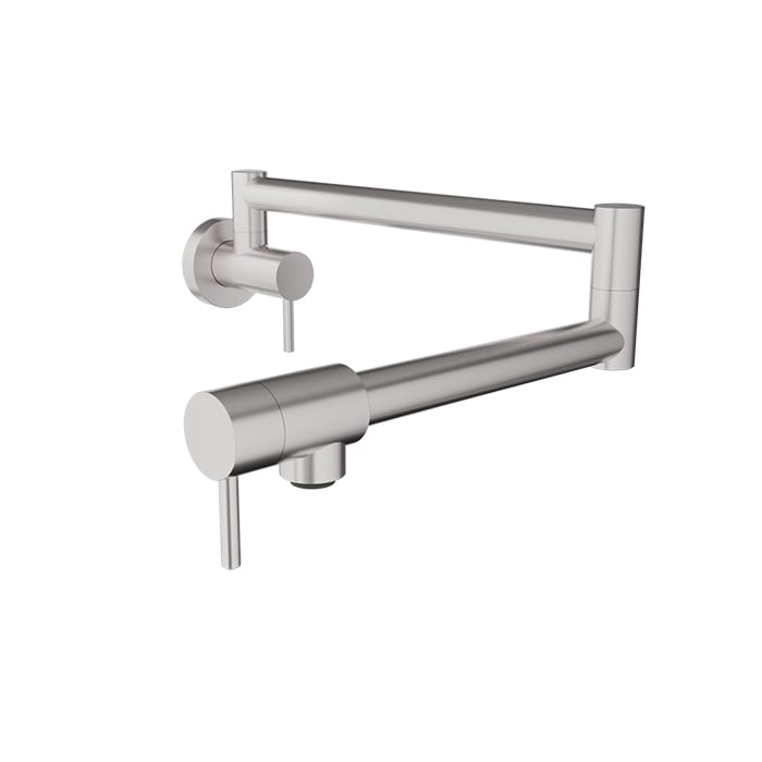 Baril UNICK Single-Hole Wall-Mounted Pot Filler with Two Handles CUI-4295-00L in Stainless Steel
