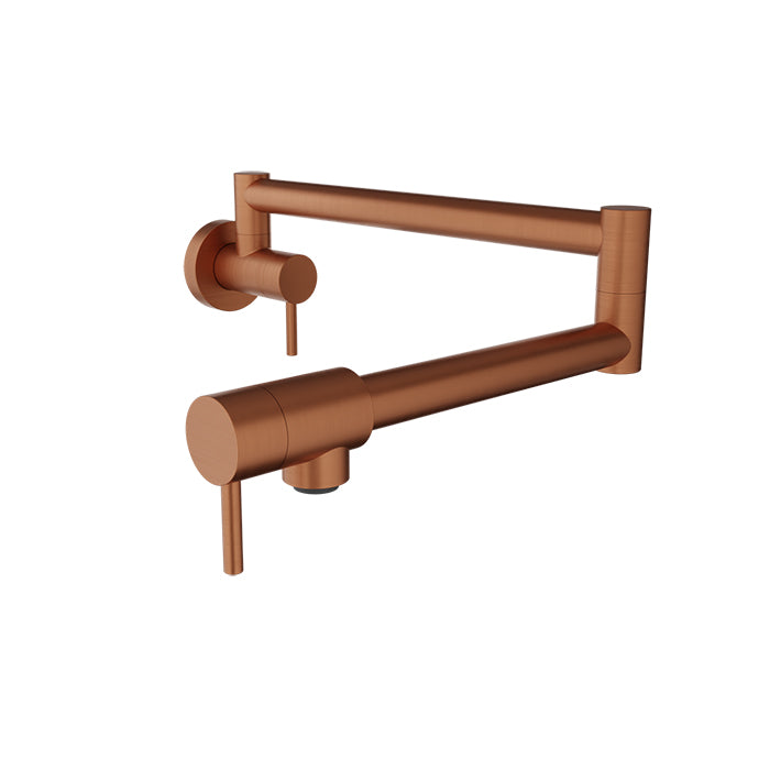 Baril UNICK Single-Hole Wall-Mounted Pot Filler with Two Handles CUI-4295-00L in Satin Copper